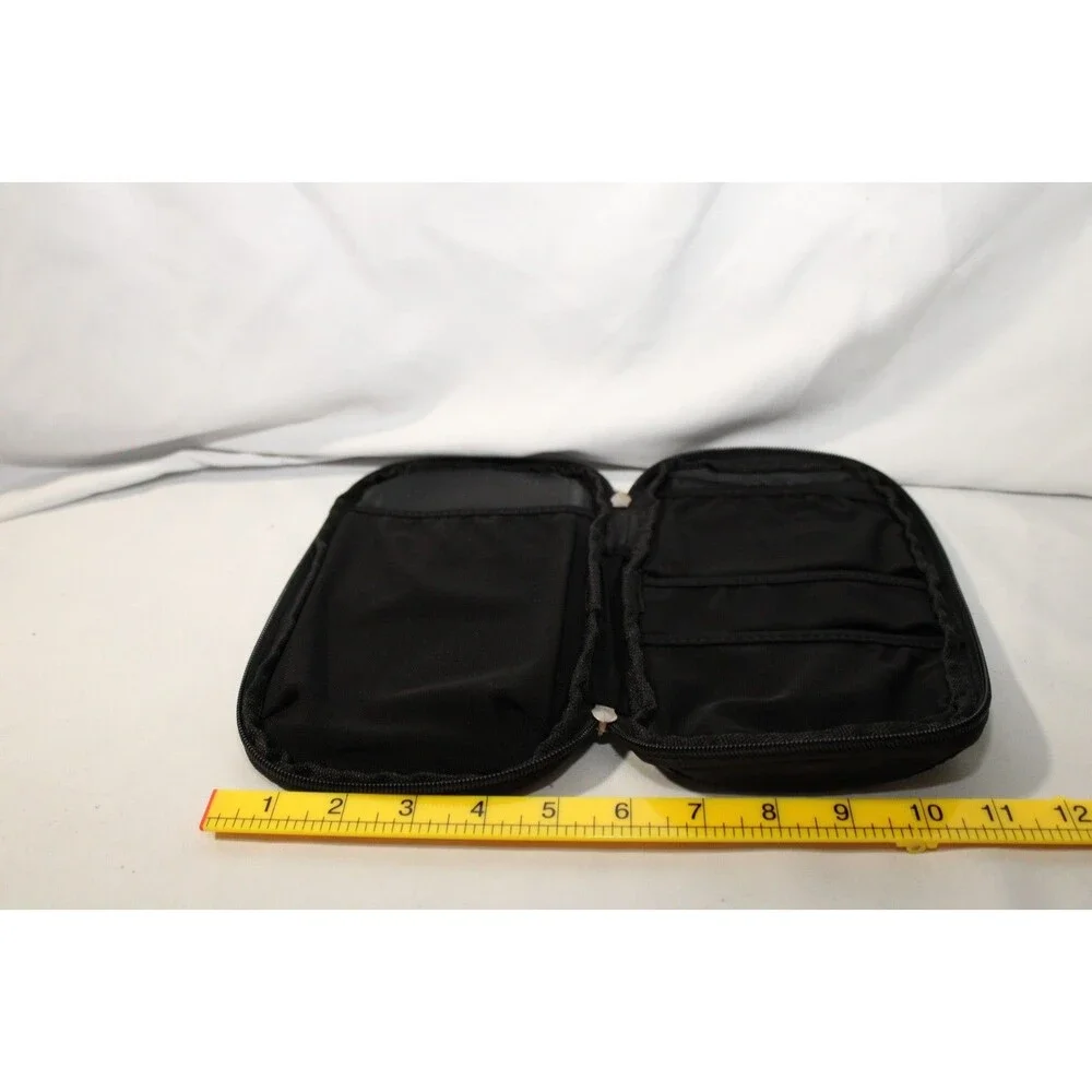 Vintage Nextel Promo Black Nylon Tech Organizer Travel Case Zipper Pouch Pockets